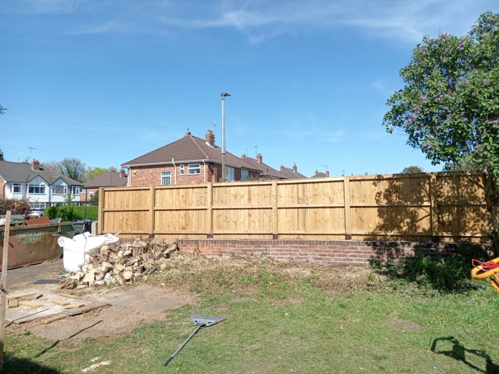 Boundary cleared after silver birch removal and stump grinding in Hoole, Chester